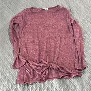 Pick 5for $20! Elegant Knit Long Sleeve Top in Burgundy